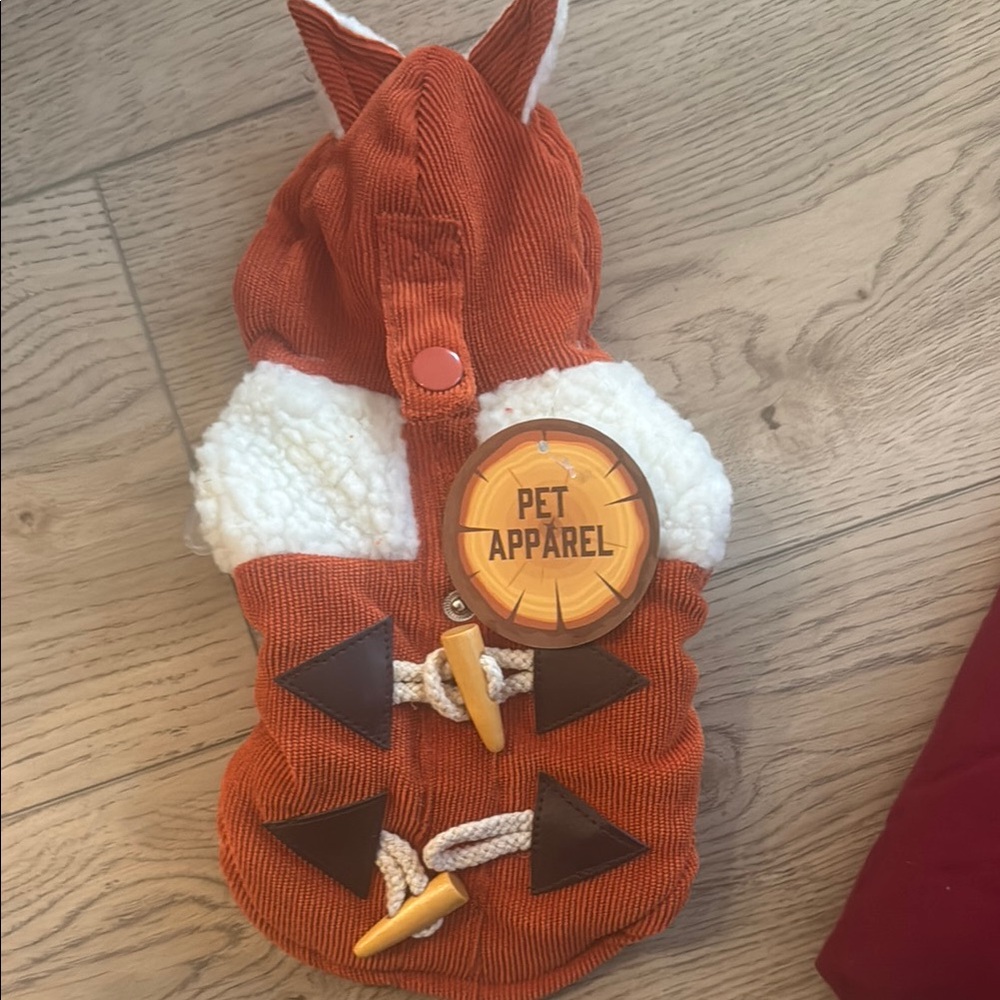 Orange Pet Apparel Coat with White Accents